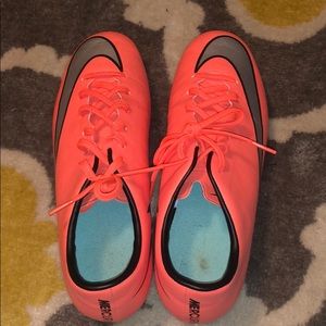 Nike peach mercurial soccer cleats